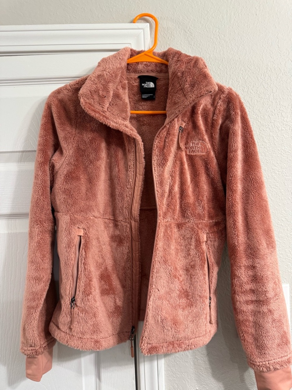 The North Face Plush Full-Zip Jacket in Dusty Pink